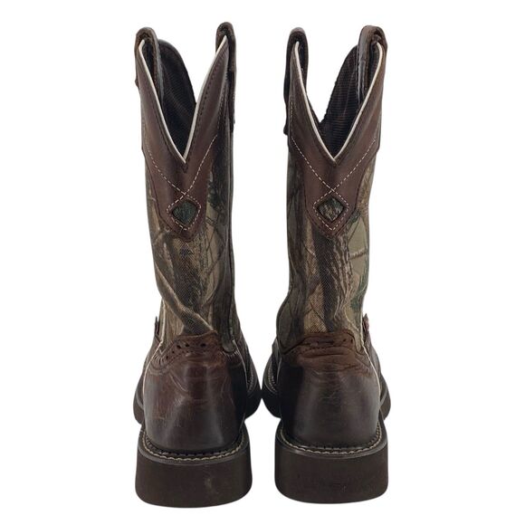 Justin Boots Gypsy Women’s Size 7B Leather Real Tree Camo Square Toe (HF12) - Picture 4 of 10